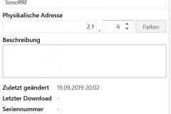Physikalische Adresse des Sonoff RF