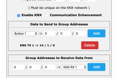 KNX Konfiguration mit ermittelten Werten gefüllt